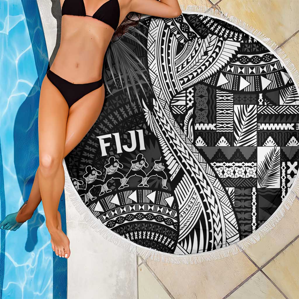Fiji Rugby Bula Masi Beach Blanket Fish Tail Kaivity Cibi - Black LT7 - Polynesian Pride