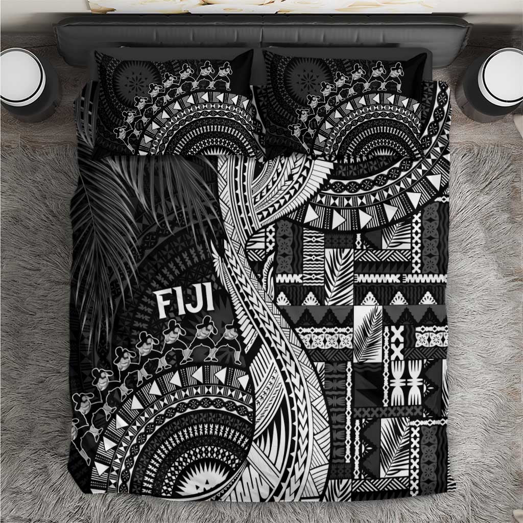 Fiji Rugby Bula Masi Bedding Set Fish Tail Kaivity Cibi - Black LT7 Black - Polynesian Pride