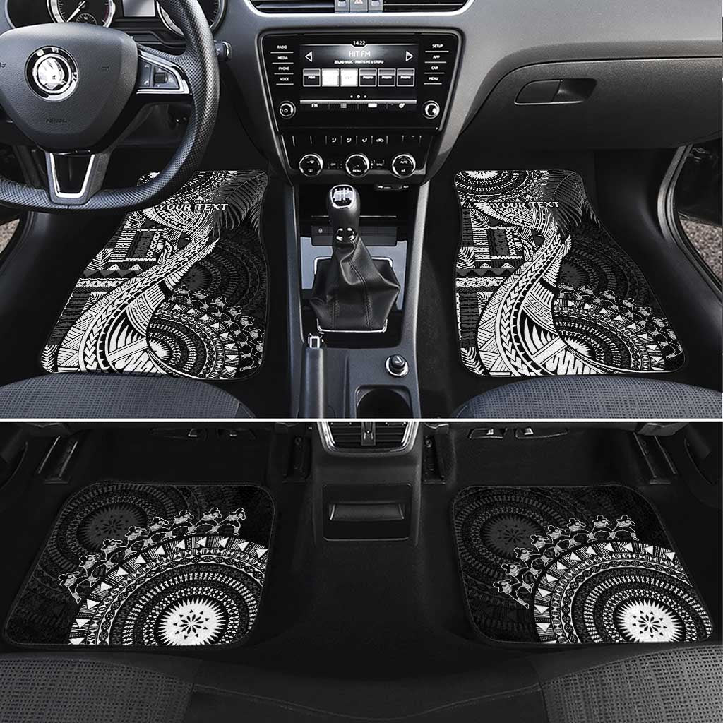 Fiji Rugby Bula Masi Car Mats Fish Tail Kaivity Cibi - Black LT7 Set 4pcs Black - Polynesian Pride