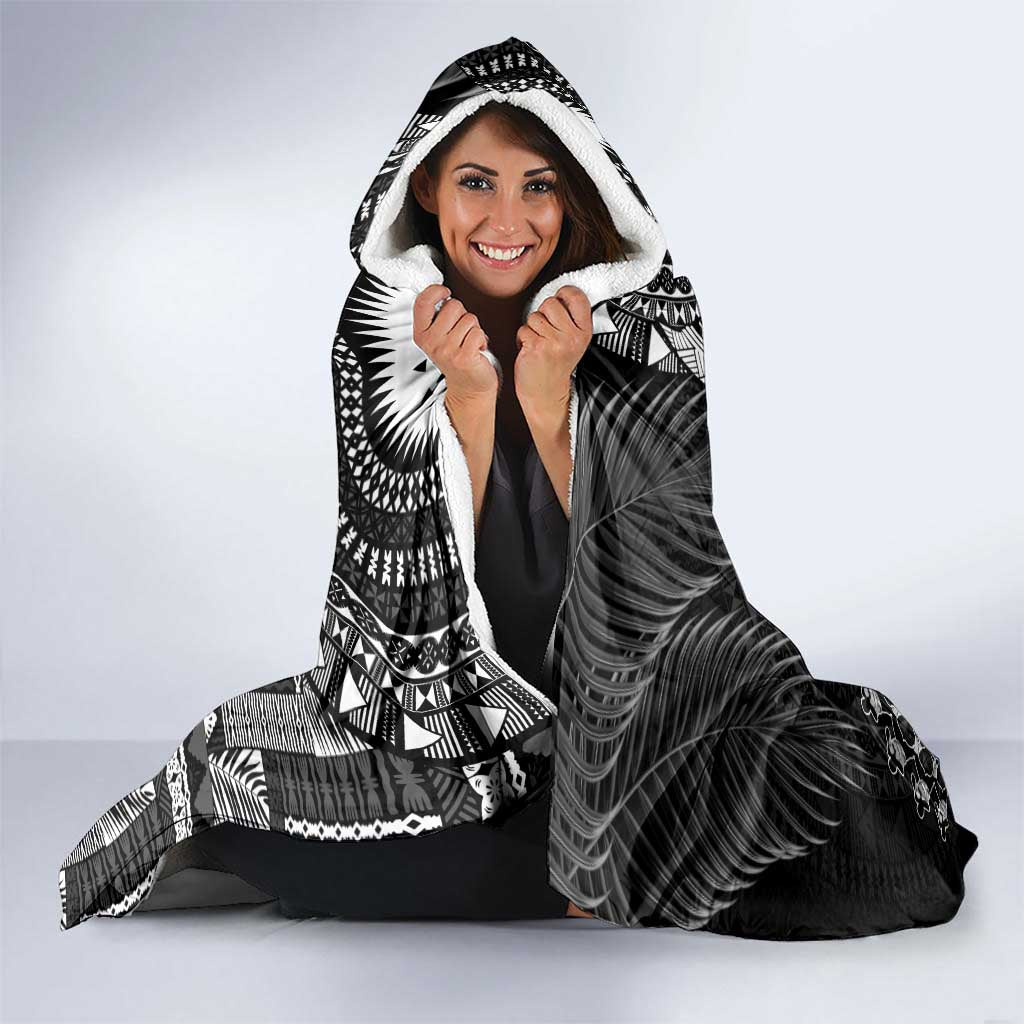 Fiji Rugby Bula Masi Hooded Blanket Fish Tail Kaivity Cibi - Black LT7 - Polynesian Pride