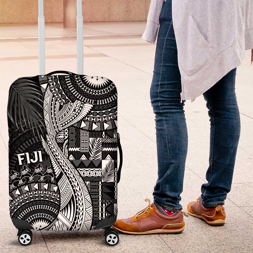 Fiji Rugby Bula Masi Luggage Cover Fish Tail Kaivity Cibi - Black LT7 Black - Polynesian Pride