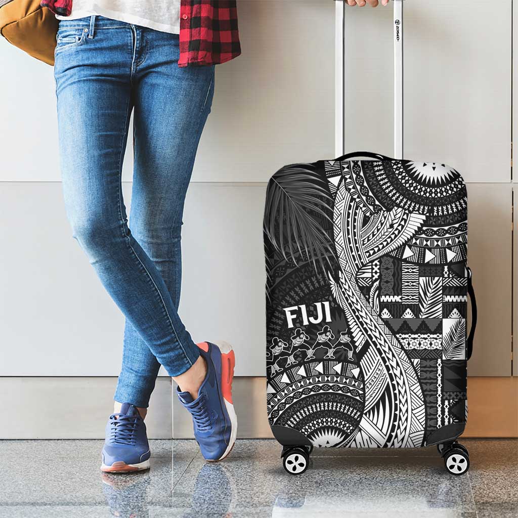 Fiji Rugby Bula Masi Luggage Cover Fish Tail Kaivity Cibi - Black LT7 - Polynesian Pride