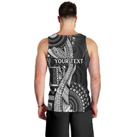Fiji Rugby Personalised Bula Masi Men Tank Top Fish Tail Kaivity Cibi - Black LT7 - Polynesian Pride