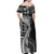 Fiji Rugby Personalised Bula Masi Off Shoulder Maxi Dress Fish Tail Kaivity Cibi - Black