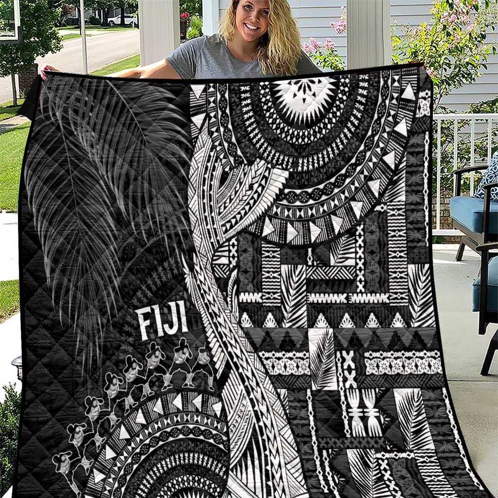Fiji Rugby Bula Masi Quilt Fish Tail Kaivity Cibi - Black LT7 Black - Polynesian Pride