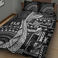 Fiji Rugby Bula Masi Quilt Bed Set Fish Tail Kaivity Cibi - Black LT7 - Polynesian Pride