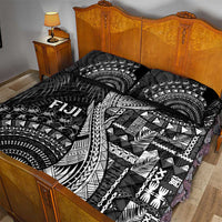Fiji Rugby Bula Masi Quilt Bed Set Fish Tail Kaivity Cibi - Black LT7 - Polynesian Pride