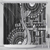 Fiji Rugby Bula Masi Shower Curtain Fish Tail Kaivity Cibi - Black LT7 - Polynesian Pride