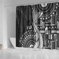 Fiji Rugby Bula Masi Shower Curtain Fish Tail Kaivity Cibi - Black LT7 - Polynesian Pride