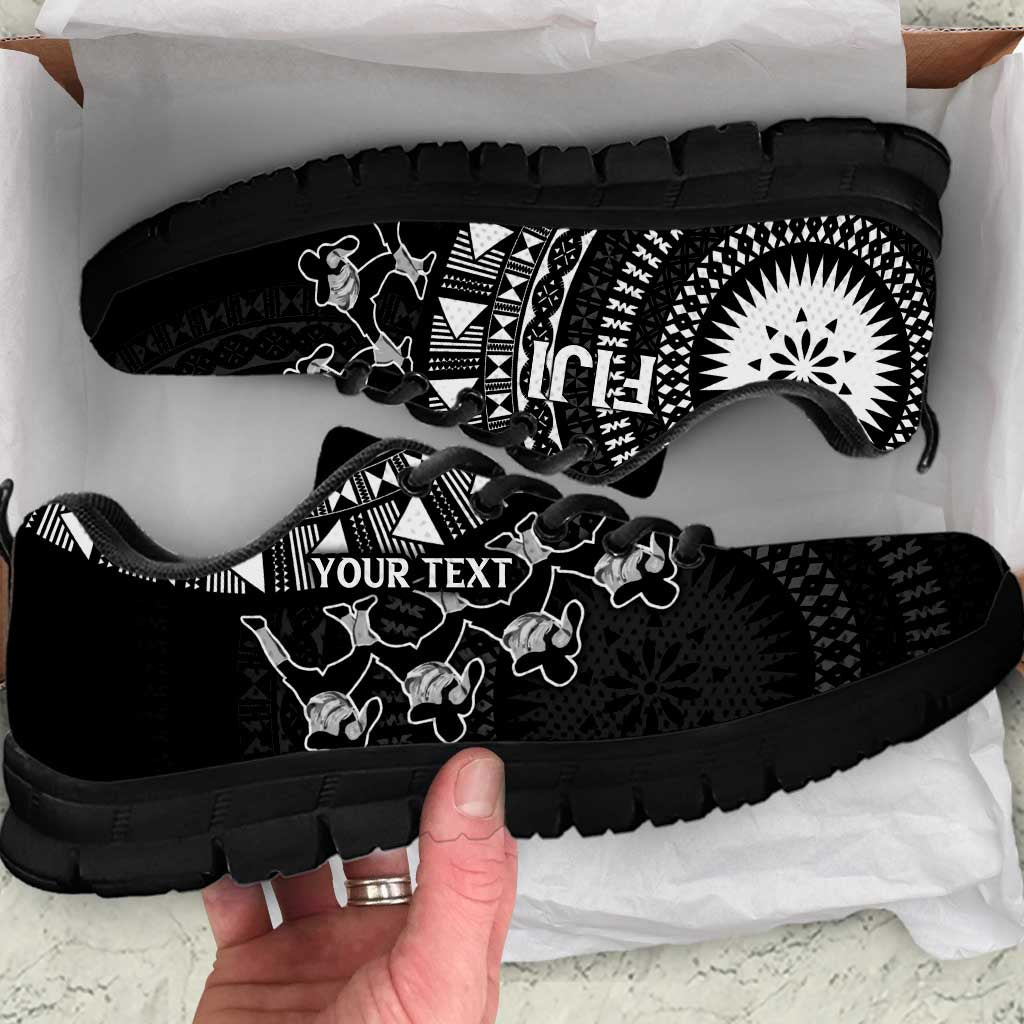 Fiji Rugby Personalised Bula Masi Sneakers Fish Tail Kaivity Cibi - Black LT7 Black - Polynesian Pride