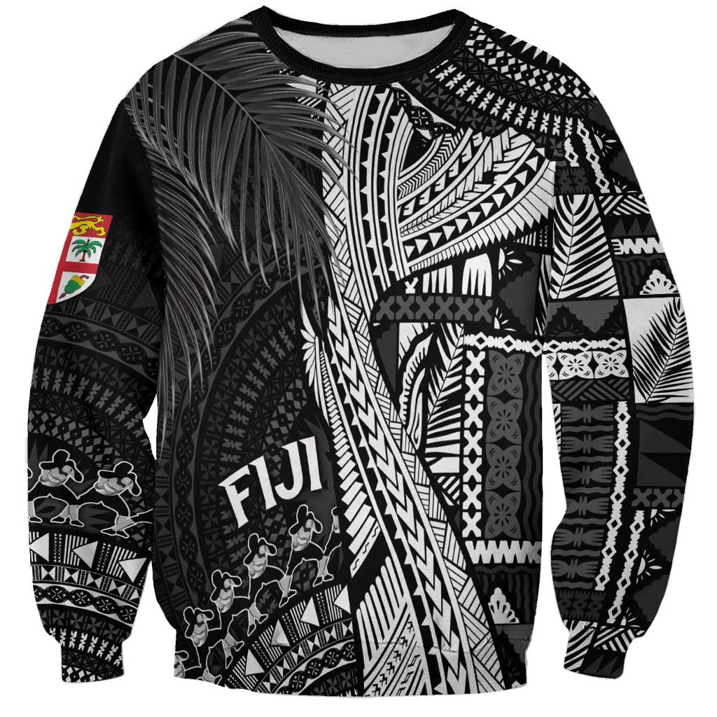 Fiji Rugby Personalised Bula Masi Sweatshirt Fish Tail Kaivity Cibi - Black LT7 Unisex Black - Polynesian Pride