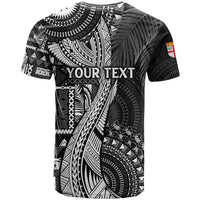Fiji Rugby Personalised Bula Masi T Shirt Fish Tail Kaivity Cibi - Black LT7 - Polynesian Pride