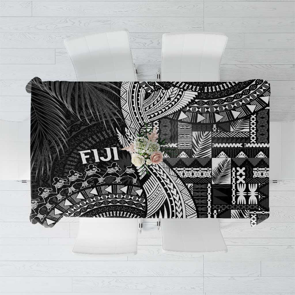 Fiji Rugby Bula Masi Tablecloth Fish Tail Kaivity Cibi - Black