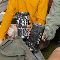 Fiji Rugby Personalised Bula Masi Tumbler Cup Fish Tail Kaivity Cibi - Black LT7 - Polynesian Pride
