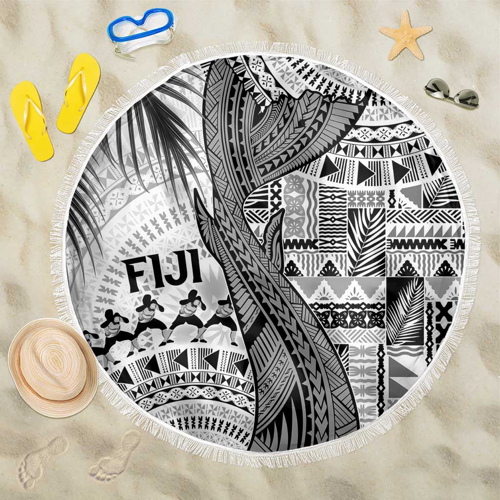 Fiji Rugby Bula Masi Beach Blanket Fish Tail Kaivity Cibi - White LT7 One Size 150cm White - Polynesian Pride