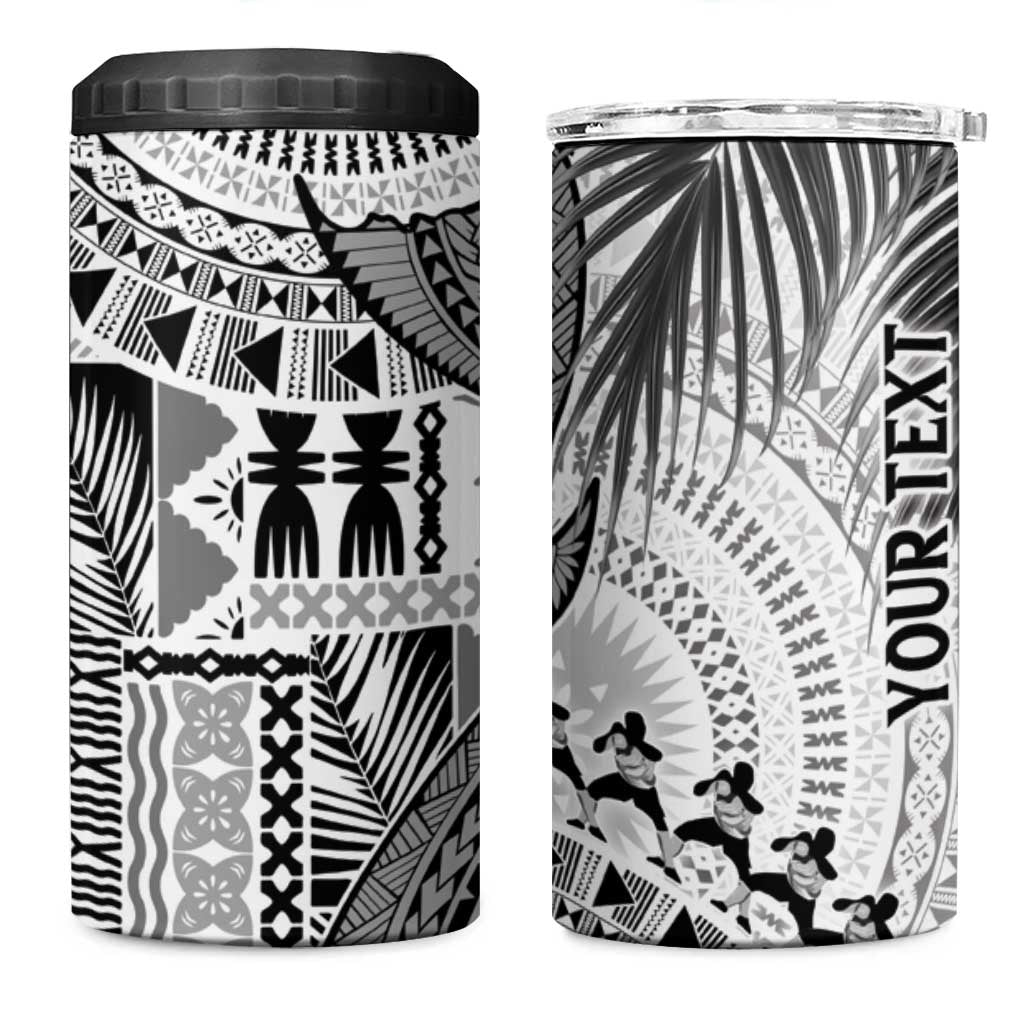 Fiji Rugby Personalised Bula Masi 4 in 1 Can Cooler Tumbler Fish Tail Kaivity Cibi - White LT7 One Size: 16 oz White - Polynesian Pride