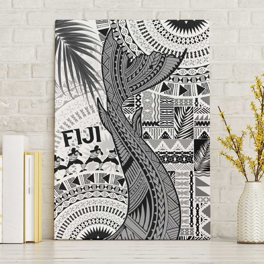 Fiji Rugby Bula Masi Canvas Wall Art Fish Tail Kaivity Cibi - White LT7 Without Frame White - Polynesian Pride
