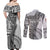 Fiji Rugby Personalised Bula Masi Couples Matching Off Shoulder Maxi Dress and Long Sleeve Button Shirt Fish Tail Kaivity Cibi - White