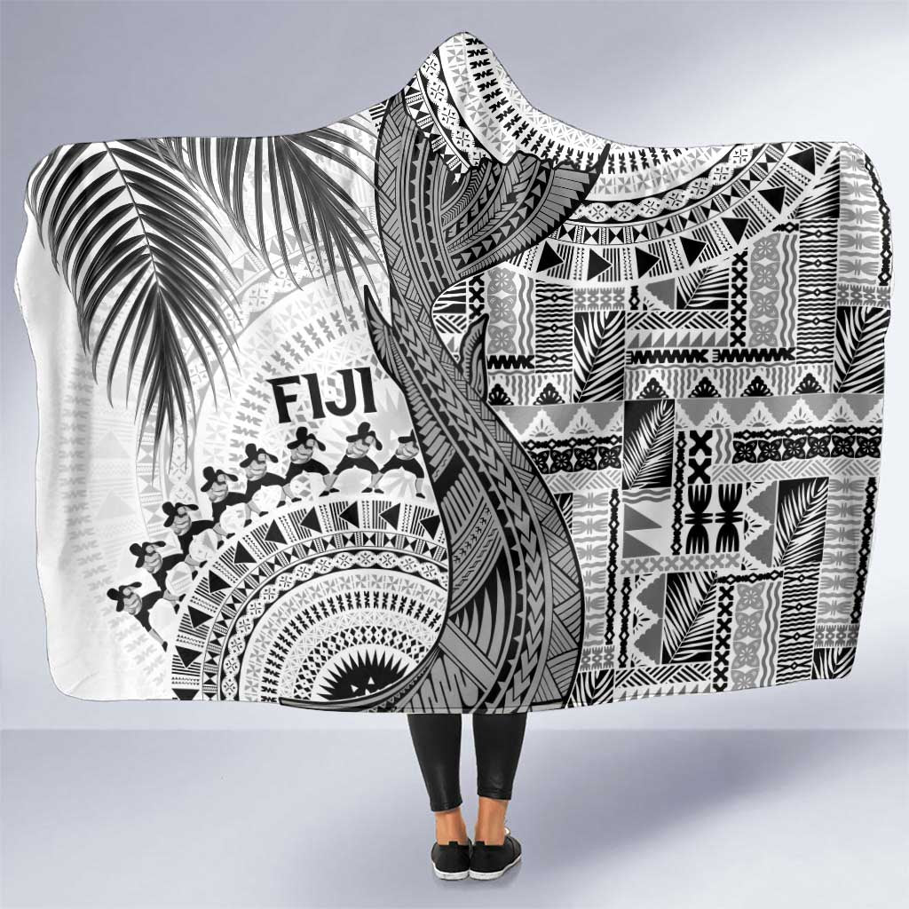 Fiji Rugby Bula Masi Hooded Blanket Fish Tail Kaivity Cibi - White LT7 One Size White - Polynesian Pride