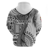 Fiji Rugby Personalised Bula Masi Hoodie Fish Tail Kaivity Cibi - White LT7 - Polynesian Pride
