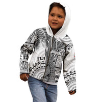 Fiji Rugby Personalised Bula Masi Kid Hoodie Fish Tail Kaivity Cibi - White LT7 - Polynesian Pride