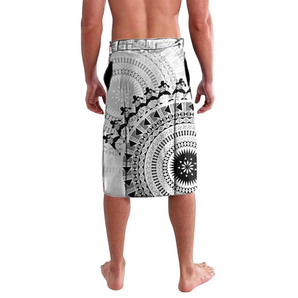 Fiji Rugby Personalised Bula Masi Lavalava Fish Tail Kaivity Cibi - White LT7 - Polynesian Pride