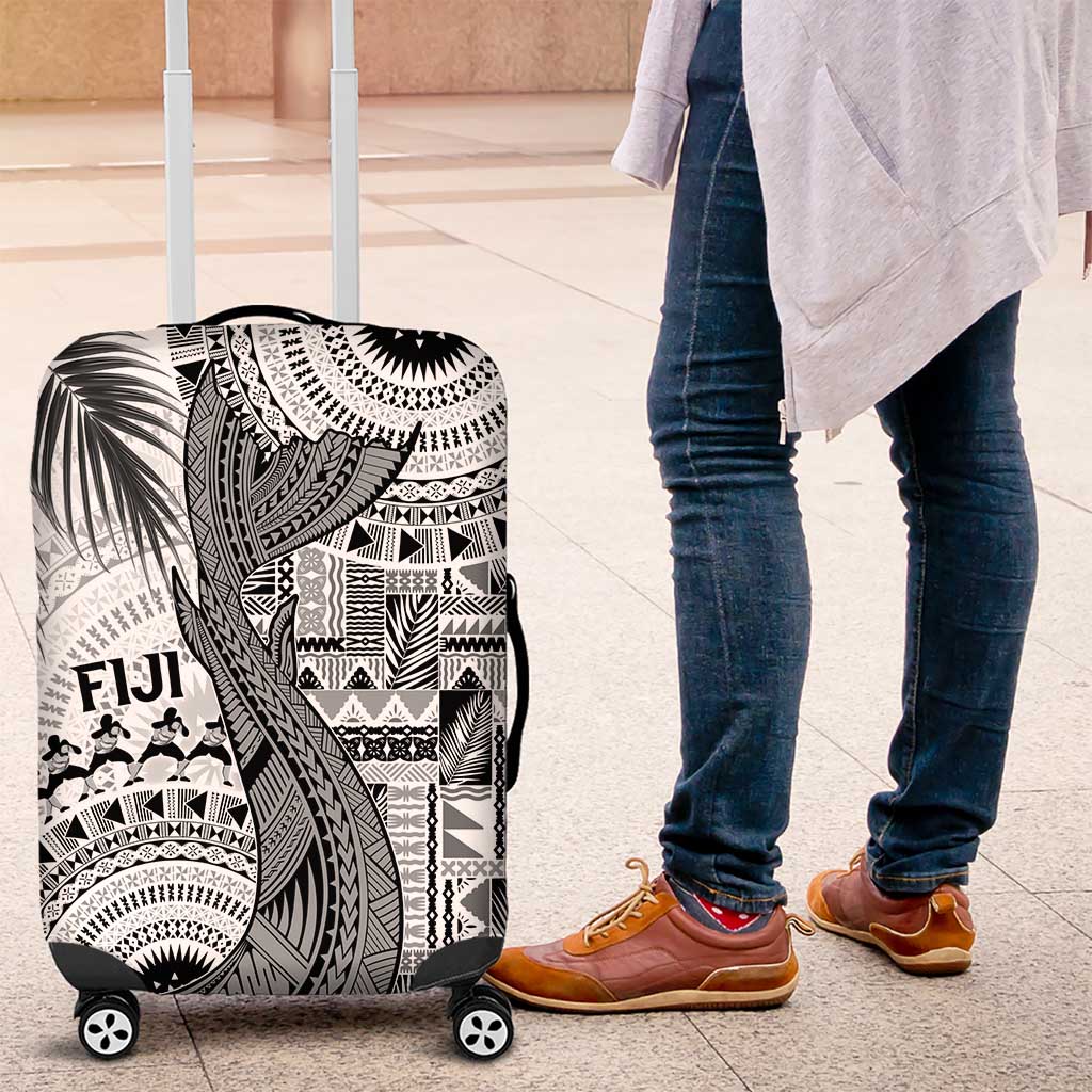 Fiji Rugby Bula Masi Luggage Cover Fish Tail Kaivity Cibi - White LT7 White - Polynesian Pride