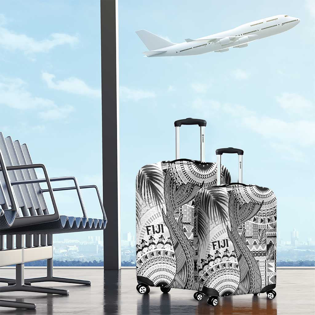 Fiji Rugby Bula Masi Luggage Cover Fish Tail Kaivity Cibi - White LT7 - Polynesian Pride