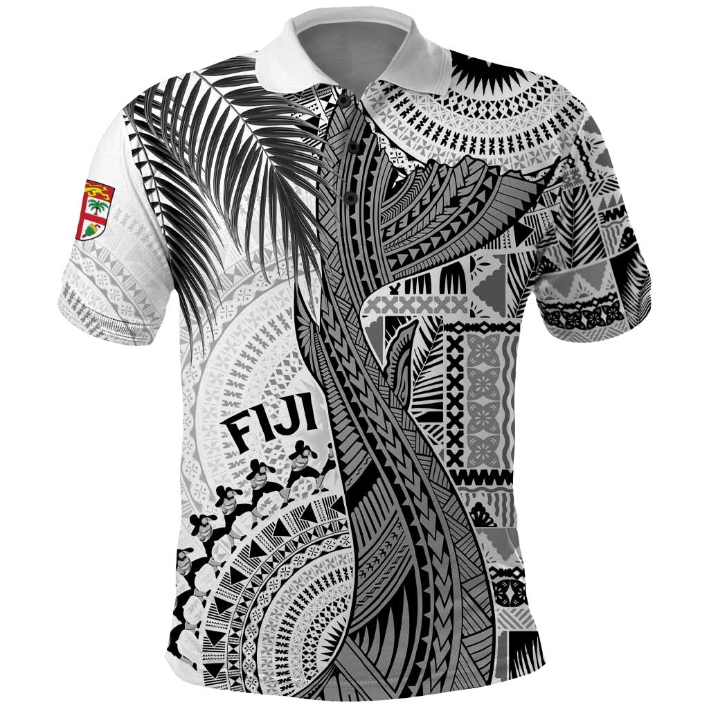Fiji Rugby Personalised Bula Masi Polo Shirt Fish Tail Kaivity Cibi - White LT7 White - Polynesian Pride