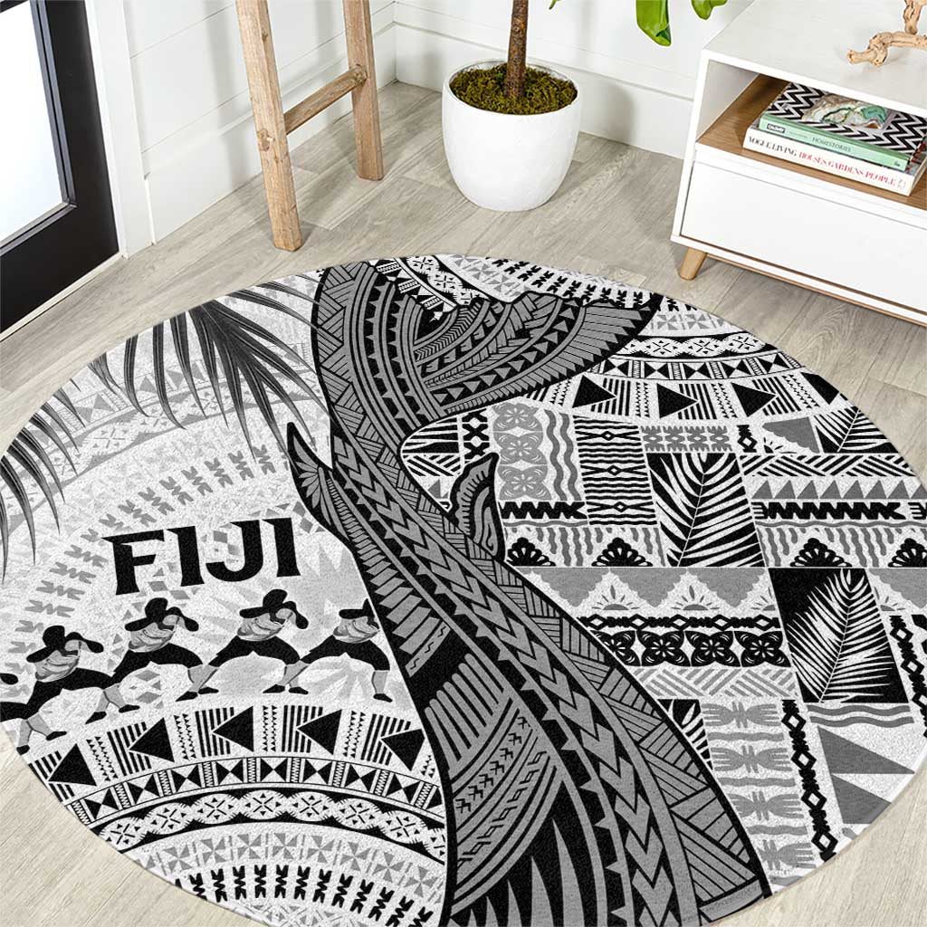 Fiji Rugby Bula Masi Round Carpet Fish Tail Kaivity Cibi - White LT7 White - Polynesian Pride