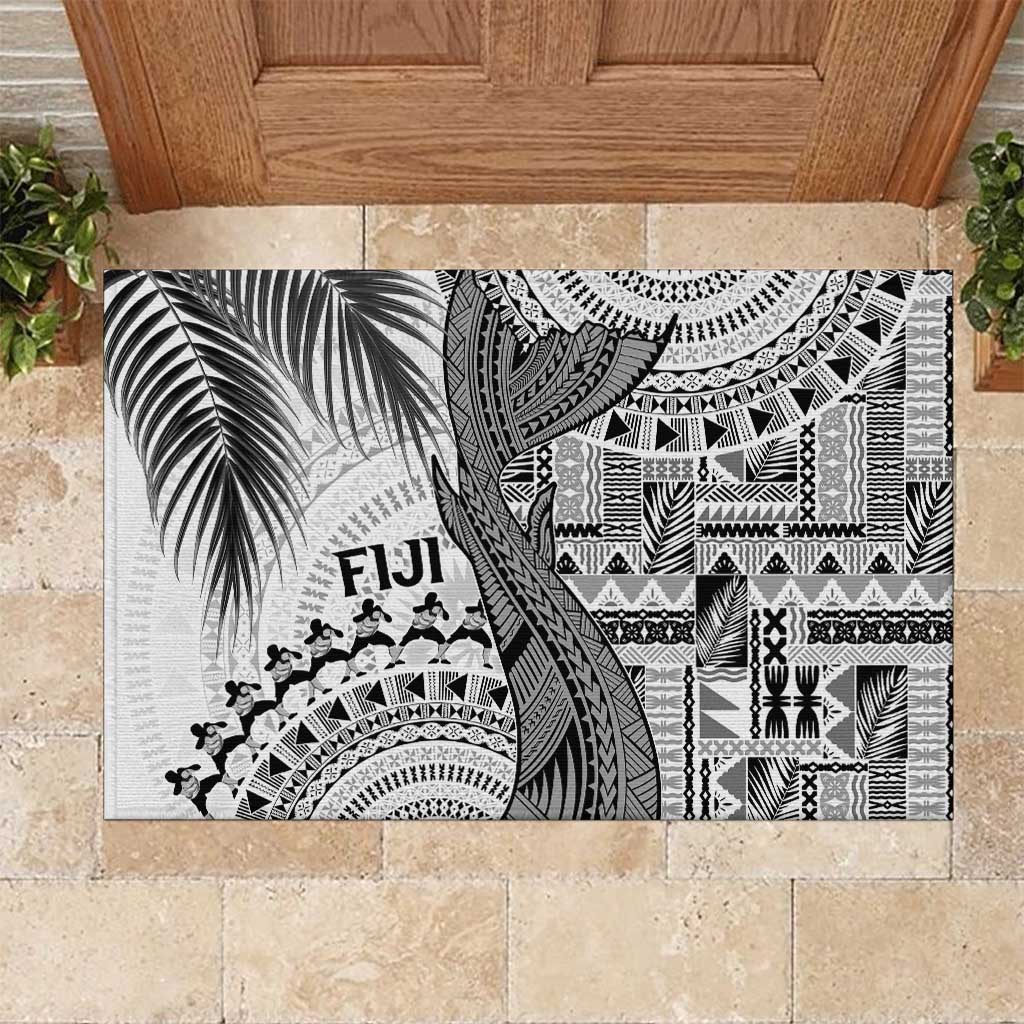 Fiji Rugby Bula Masi Rubber Doormat Fish Tail Kaivity Cibi - White LT7 White - Polynesian Pride