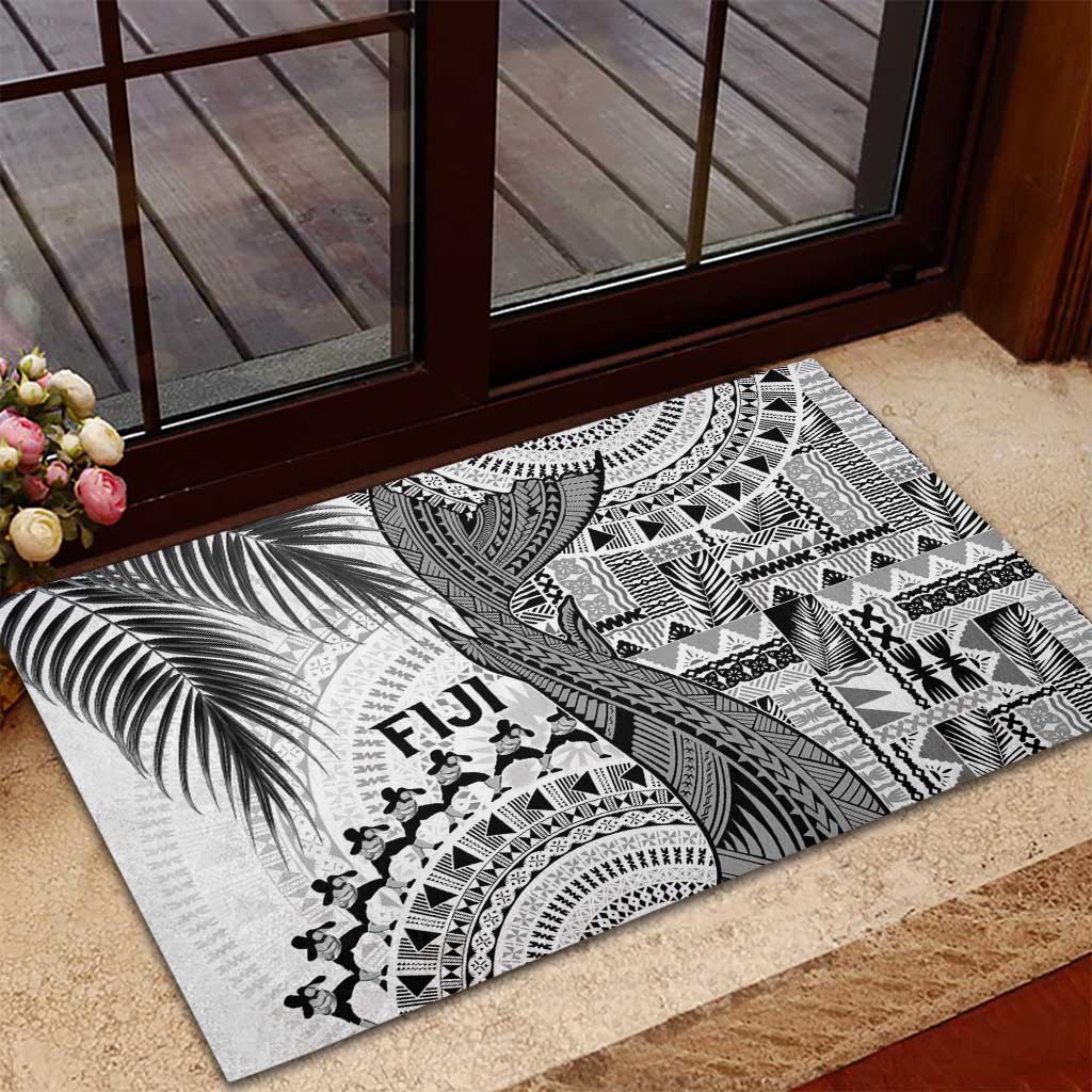 Fiji Rugby Bula Masi Rubber Doormat Fish Tail Kaivity Cibi - White LT7 - Polynesian Pride