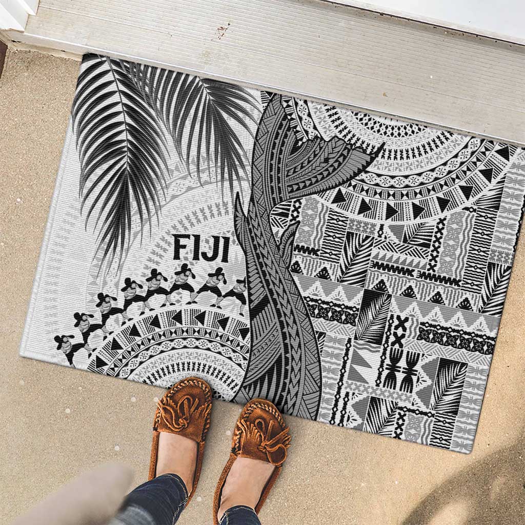 Fiji Rugby Bula Masi Rubber Doormat Fish Tail Kaivity Cibi - White LT7 - Polynesian Pride