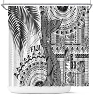 Fiji Rugby Bula Masi Shower Curtain Fish Tail Kaivity Cibi - White LT7 White - Polynesian Pride