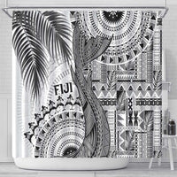 Fiji Rugby Bula Masi Shower Curtain Fish Tail Kaivity Cibi - White LT7 - Polynesian Pride
