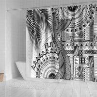 Fiji Rugby Bula Masi Shower Curtain Fish Tail Kaivity Cibi - White LT7 - Polynesian Pride