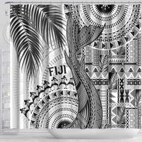 Fiji Rugby Bula Masi Shower Curtain Fish Tail Kaivity Cibi - White LT7 - Polynesian Pride