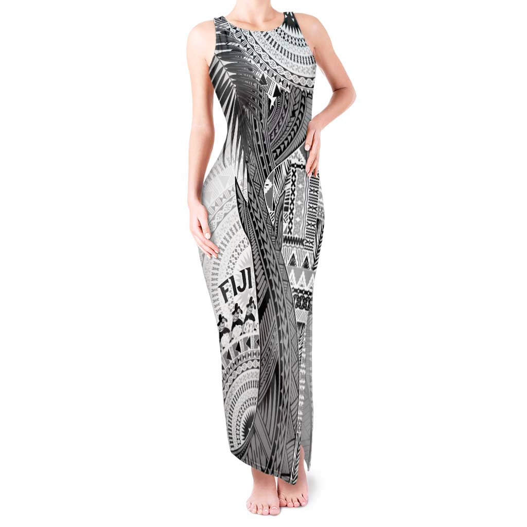 Fiji Rugby Personalised Bula Masi Tank Maxi Dress Fish Tail Kaivity Cibi - White LT7 Women White - Polynesian Pride