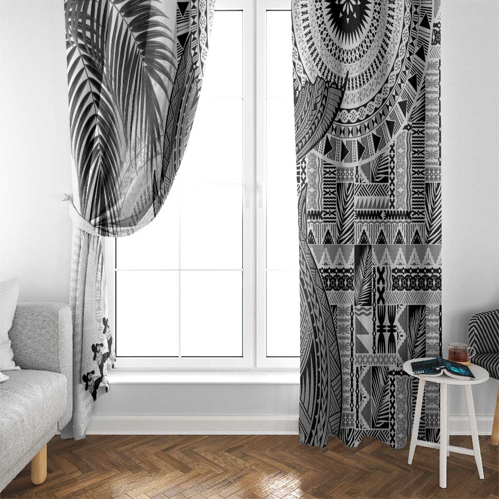 Fiji Rugby Bula Masi Window Curtain Fish Tail Kaivity Cibi - White LT7 - Polynesian Pride