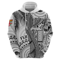Fiji Rugby Personalised Bula Masi Zip Hoodie Fish Tail Kaivity Cibi - White LT7 - Polynesian Pride