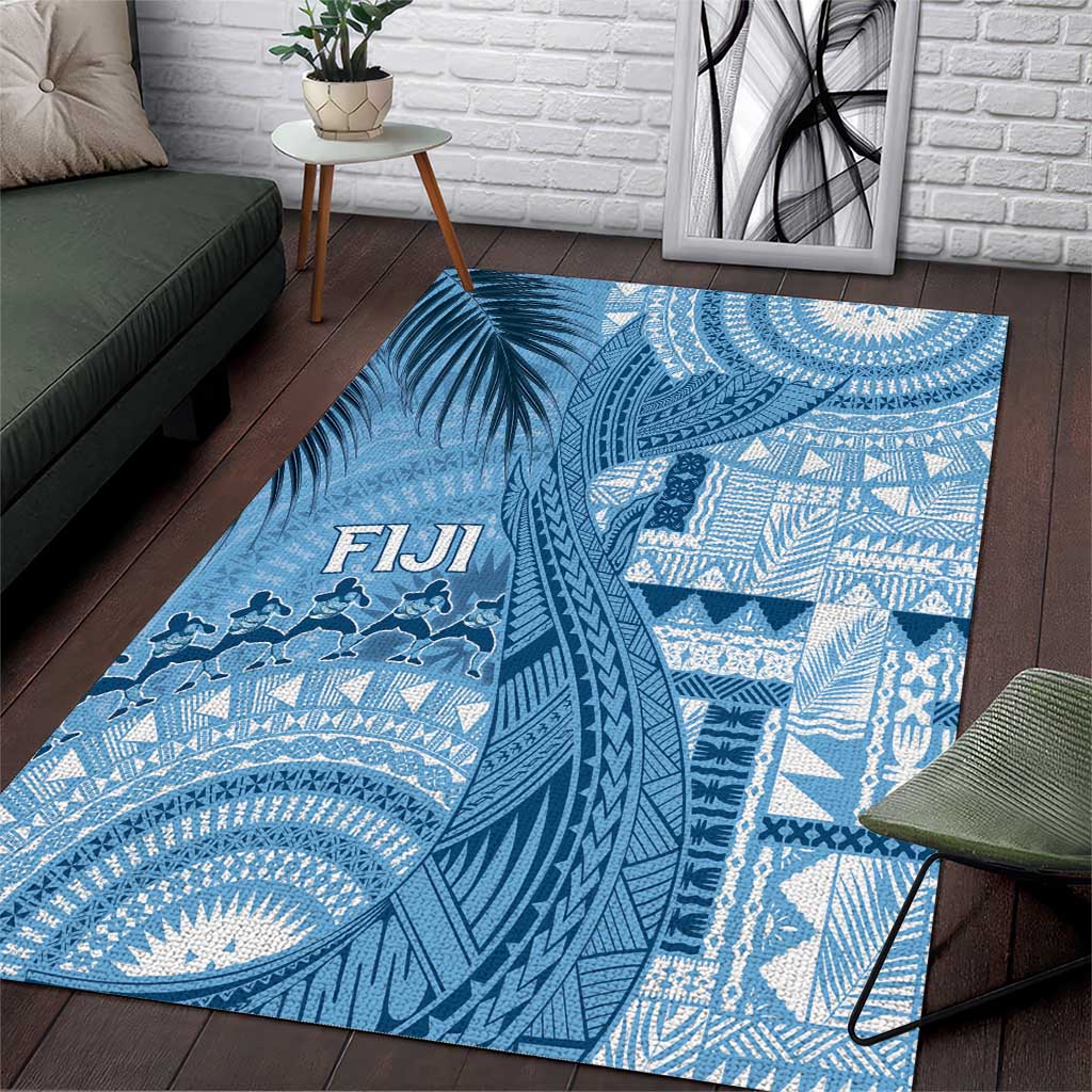Fiji Rugby Bula Masi Area Rug Fish Tail Kaivity Cibi - Turquoise LT7 Turquoise - Polynesian Pride