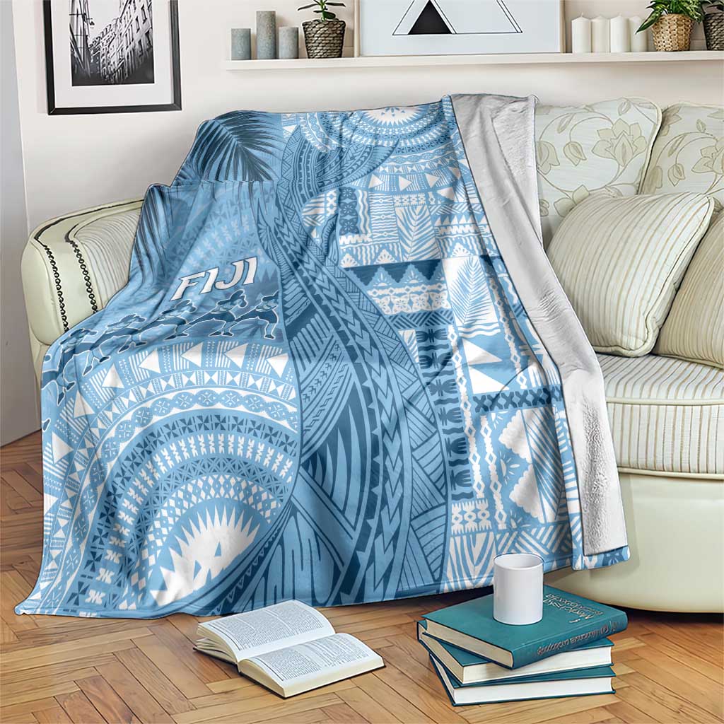 Fiji Rugby Bula Masi Blanket Fish Tail Kaivity Cibi - Turquoise LT7 Turquoise - Polynesian Pride