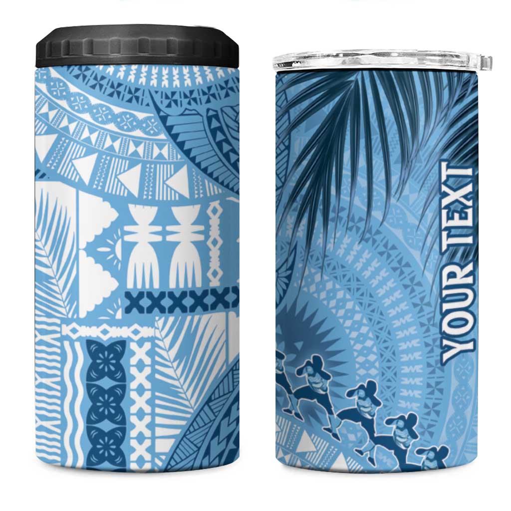 Fiji Rugby Personalised Bula Masi 4 in 1 Can Cooler Tumbler Fish Tail Kaivity Cibi - Turquoise