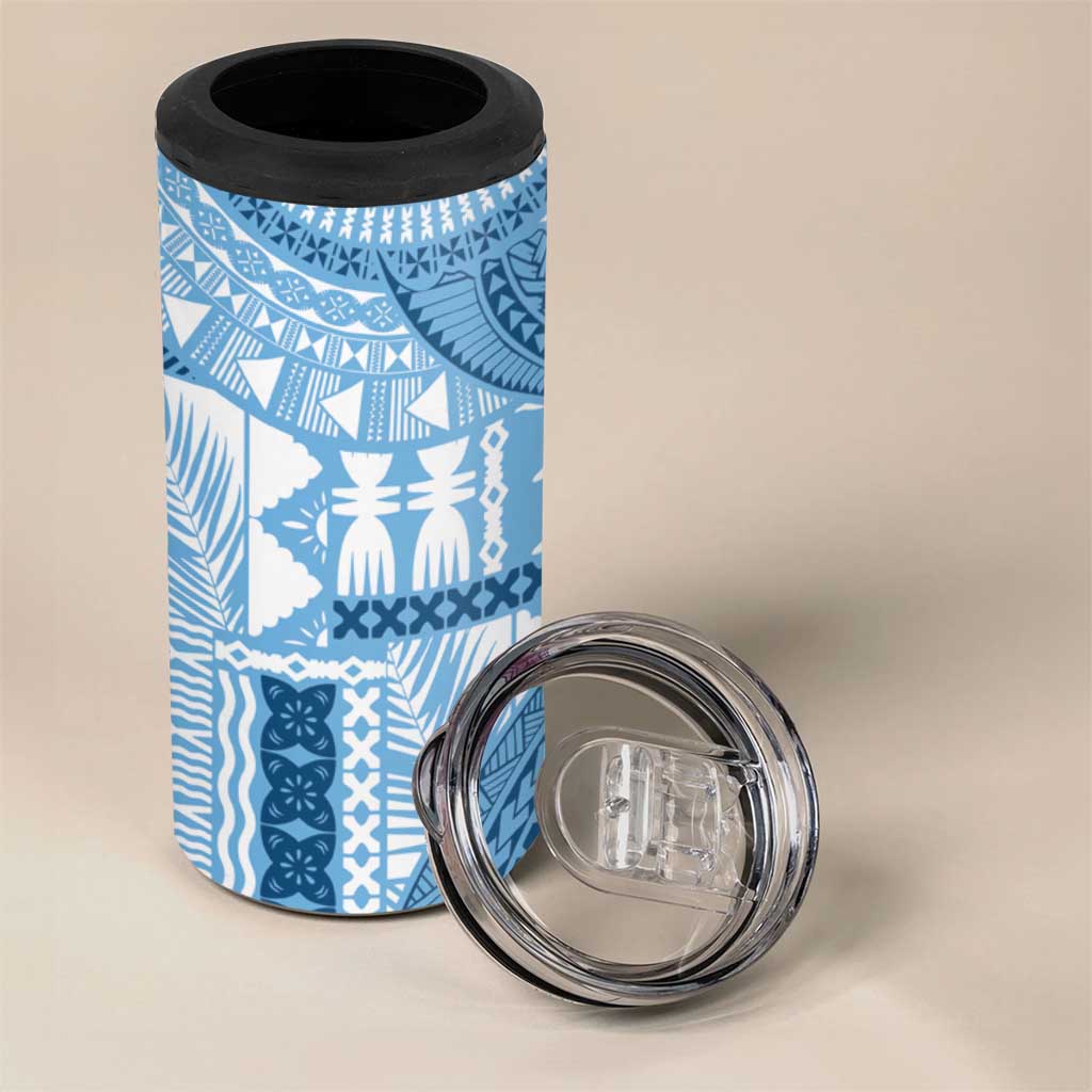 Fiji Rugby Personalised Bula Masi 4 in 1 Can Cooler Tumbler Fish Tail Kaivity Cibi - Turquoise LT7 - Polynesian Pride