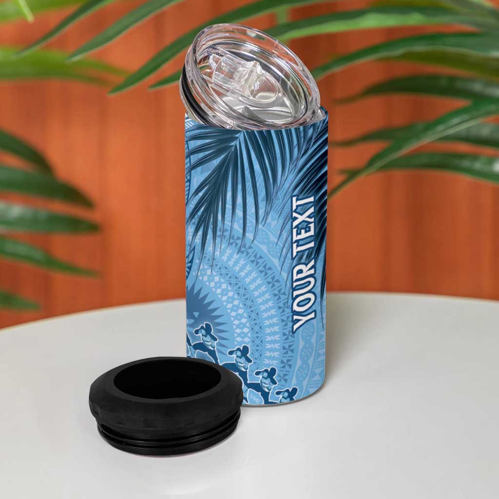 Fiji Rugby Personalised Bula Masi 4 in 1 Can Cooler Tumbler Fish Tail Kaivity Cibi - Turquoise LT7 - Polynesian Pride