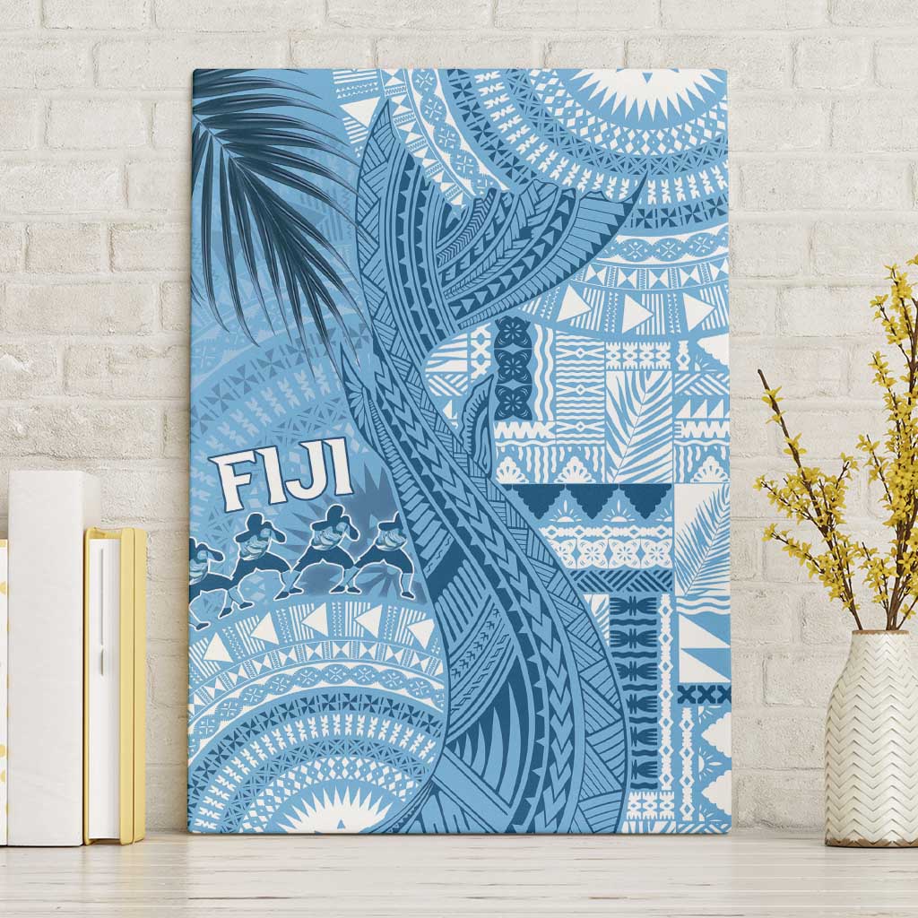 Fiji Rugby Bula Masi Canvas Wall Art Fish Tail Kaivity Cibi - Turquoise LT7 Without Frame Turquoise - Polynesian Pride