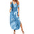 Fiji Rugby Personalised Bula Masi Family Matching Summer Maxi Dress and Hawaiian Shirt Fish Tail Kaivity Cibi - Turquoise