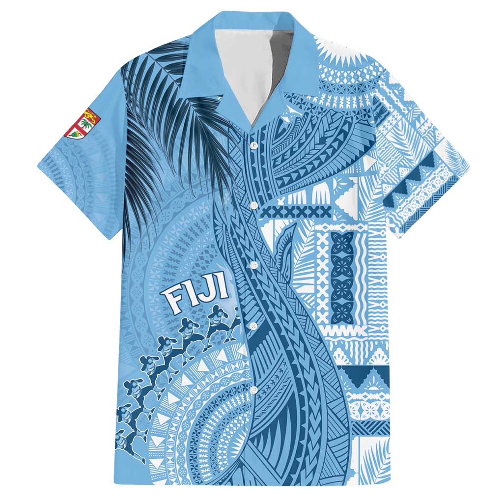 Fiji Rugby Personalised Bula Masi Hawaiian Shirt Fish Tail Kaivity Cibi - Turquoise LT7 Turquoise - Polynesian Pride
