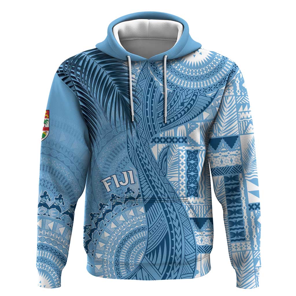 Fiji Rugby Personalised Bula Masi Hoodie Fish Tail Kaivity Cibi - Turquoise LT7 Pullover Hoodie Turquoise - Polynesian Pride