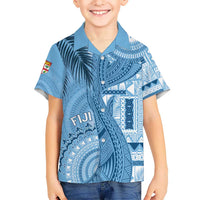 Fiji Rugby Personalised Bula Masi Kid Hawaiian Shirt Fish Tail Kaivity Cibi - Turquoise LT7 Kid Turquoise - Polynesian Pride